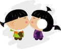 Eskimo kiss illustration Royalty Free Stock Photo