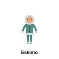 Eskimo, man cartoon icon. Element of People around the world color icon. Premium quality graphic design icon. Signs and symbols