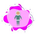 Eskimo, man cartoon liquid bacdge icon. Simple color vector of people around the world icons for ui and ux, website or mobile