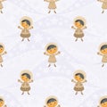 Eskimo people seamless pattern