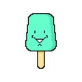 Eskimo pixel art. Ice cream 8 bit. vector illustration