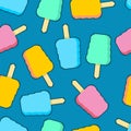 Eskimo pixel art pattern seamless. Ice cream 8 bit. vector illus