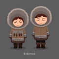 Eskimos in national clothes.