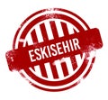 Eskisehir - Red grunge button, stamp