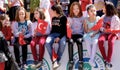 Eskisehir/Turkey-April 23 2019:Turkish girls with Turkish flag enjoy April 23 national sovereignty and children`s day 23 Nisan