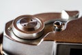 Antique Camera with Leather Holster on Marble Background