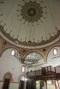 Eskisehir, Turkey: Interior beautiful old mosque. Chandelier on the ceiling with ornaments