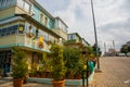 Eskisehir, Turkey: New mosque on the hill. Street with traditional Turkish houses