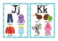 ESL or ELA Alphabet Flashcards Letters A-M Flip Book for Kids - 6 Royalty Free Stock Photo