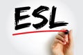 ESL - English as a Second Language acronym, text concept for presentations and reports Royalty Free Stock Photo
