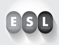 ESL - English as a Second Language acronym, text concept for presentations and reports Royalty Free Stock Photo