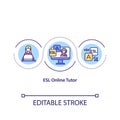 ESL online tutor concept icon