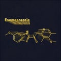 Esomeprazole, reduces stomach acid Structural chemical formula