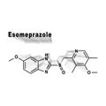 Esomeprazole, reduces stomach acid Structural chemical formula