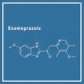 Esomeprazole, reduces stomach acid Structural chemical formula