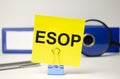 ESOP - the inscription of text on the Notepad, and chart. Business Royalty Free Stock Photo