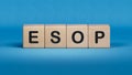 esop sign on the wooden cubes.