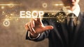 ESOP text with businessman Royalty Free Stock Photo