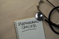 Esophageal Cancer write on a book isolated on office desk