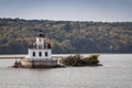 Esopus Meadows Lighthouse on the Hudson River, Esopus, NY, in early fall Royalty Free Stock Photo