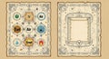 Esoteric Chart of Elements and Blank Parchment Royalty Free Stock Photo
