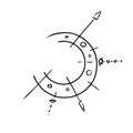 Esoteric geometric symbols. Celestial signs. Vector illustration.