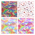 Astrology seamless patterns set. Modern minimalist repeat simple wallpaper textures collection line art styles. Hologram Royalty Free Stock Photo