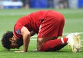 Mohamed Salah Celebrates a Goal Royalty Free Stock Photo