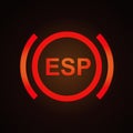 ESP warning light vector illustration