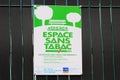 Espace sans tabac logo brand and sign french text means tobacco free area in France