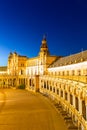 espana Plaza in Sevilla Spain at dusk Royalty Free Stock Photo