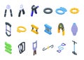 Espander icons set isometric vector. Band activity Royalty Free Stock Photo