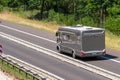 A motorhome in a motorway construction site