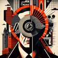 Espionage concept in russian constructivism. Generative AI