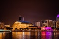 The Esplanade concert hall and theatre at night