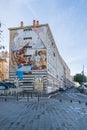 Esplanade de la Tourette with the house No 36 and its Fresque murale in Marseille, France