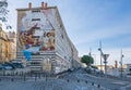 Esplanade de la Tourette with the house No 36 and its Fresque murale in Marseille, France