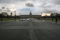 Esplanade des invalides with the Hotel National des invalides in background.