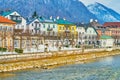 Esplanade embankment, Bad Ischl, Salzkammergut, Austria