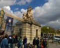 The esplanade before the entrance of the Chateaux de Versailles in Paris Royalty Free Stock Photo