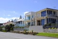 Esplanade homes overlooking the beach at Henley Beach, South Australia. Royalty Free Stock Photo