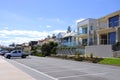 Esplanade homes overlooking the beach at Henley Beach, South Australia. Royalty Free Stock Photo