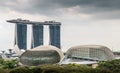 Esplanade Theatres in front of Mariana Bay Sands, Singapore