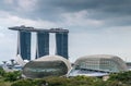 Esplanade Theatres in front of Mariana Bay Sands, Singapore