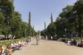 Esplanadi park with people enjoying sunny day Royalty Free Stock Photo