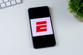 ESPN app logo on a smartphone screen. Royalty Free Stock Photo