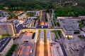 Aerial view of Espoo Central Railway Station. Royalty Free Stock Photo