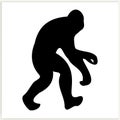 Gorilla silhouettes on white background vector.