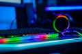 Esport rgb mouse and keyboard Royalty Free Stock Photo