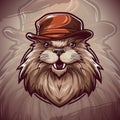 Esport & Sport Team Beaver Mascot Logo: Modern Vector Illustration for Badge, Emblem, and T-shirt Royalty Free Stock Photo